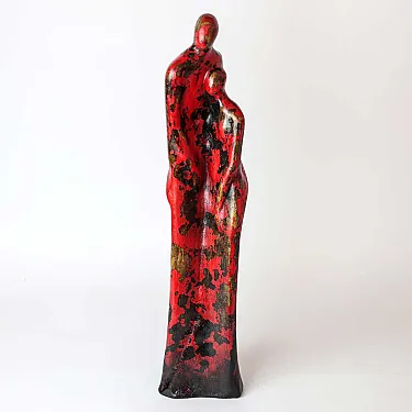 Grande statue rouge en terre cuite décorative