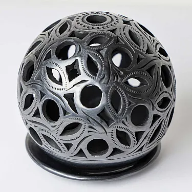Photophore en terre noire artisanat mexicain