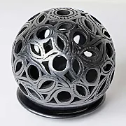 Photophore en terre noire artisanat mexicain