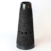 Vase décoratif en terre noire de Oaxaca artisanat mexicain