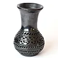Petit vase déco en terre noire - Artisanat mexicain