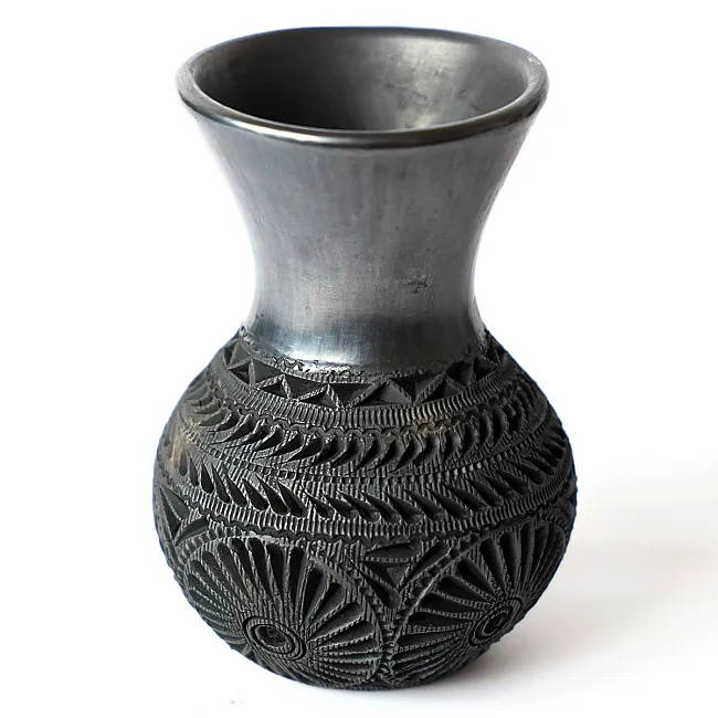 Vase déco d'intérieur - Terre cuite noire de Oaxaca