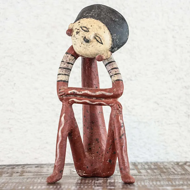 Statue mexicaine artisanale en terre cuite