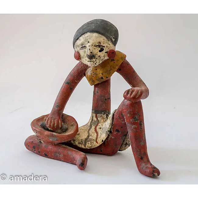 Statuette mexicaine en terre cuite artisanat Aztèque