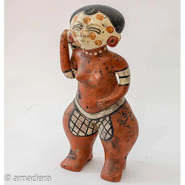 Statuette en terre cuite mexicaine - Artisanat Aztèque