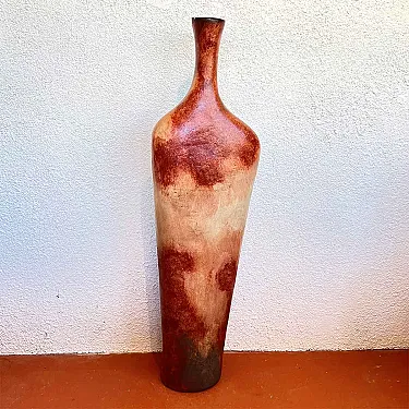 poterie terre cuite taille moyenne forme aplatie recto rouge amadera