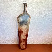poterie terre cuite taille moyenne patine colorée verso gris amadera
