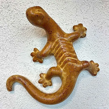 Grande salamandre terre cuite jaune