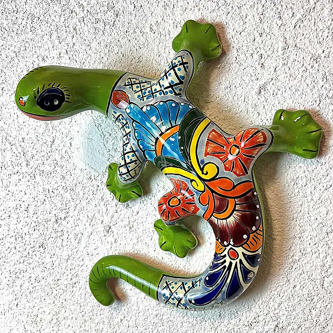 Grande salamandre céramique déco murale intérieure et extérieure