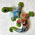 Grande salamandre céramique déco murale intérieure et extérieure