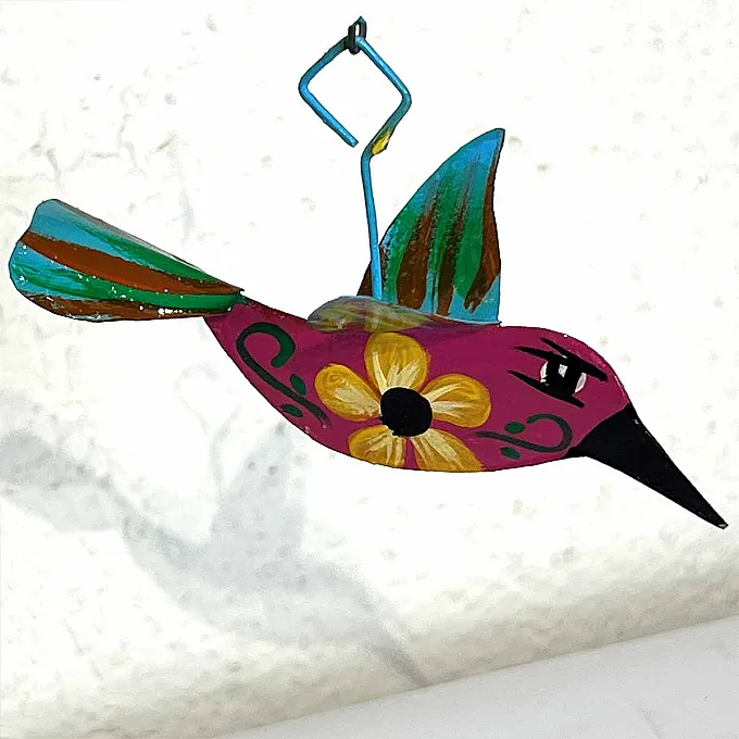Petit colibri en métal à suspendre dans votre sapin de Noël