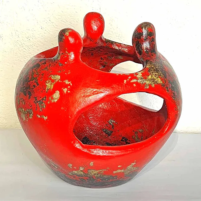 Bougeoir en terre cuite - Décoration artisanale originale