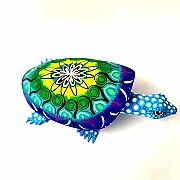 Tortue déco - Tortue en bois peinte à la main