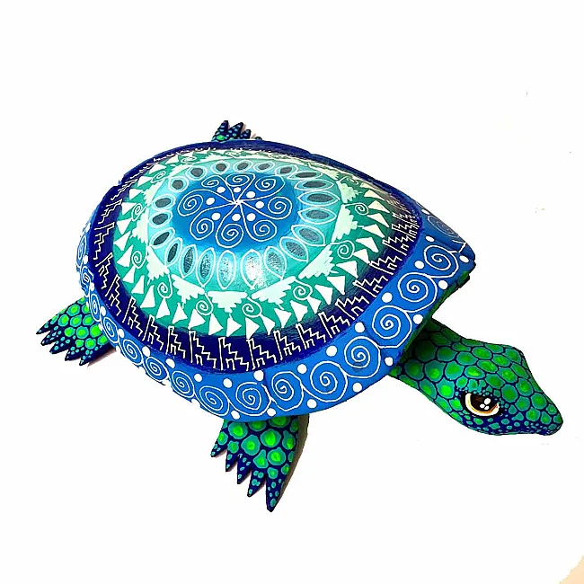 Tortue déco en bois, unique, peinte à la main