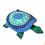 Tortue déco en bois, unique, peinte à la main