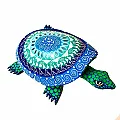 Tortue déco en bois, unique, peinte à la main