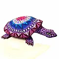 Tortue déco - Torute en bois unique, peinte à la main