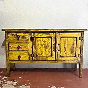 Meuble jaune - Crédence de rangement