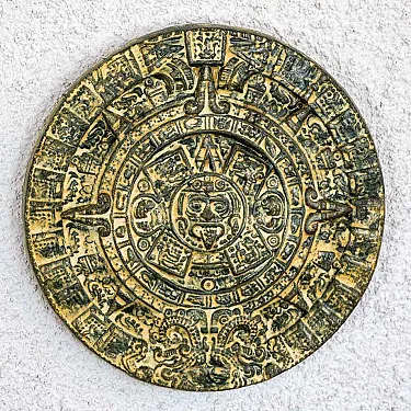 Petit calendrier Maya en terre cuite - Déco murale