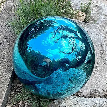Boule pour décorer vos extérieurs - Boule déco jardin turquoise
