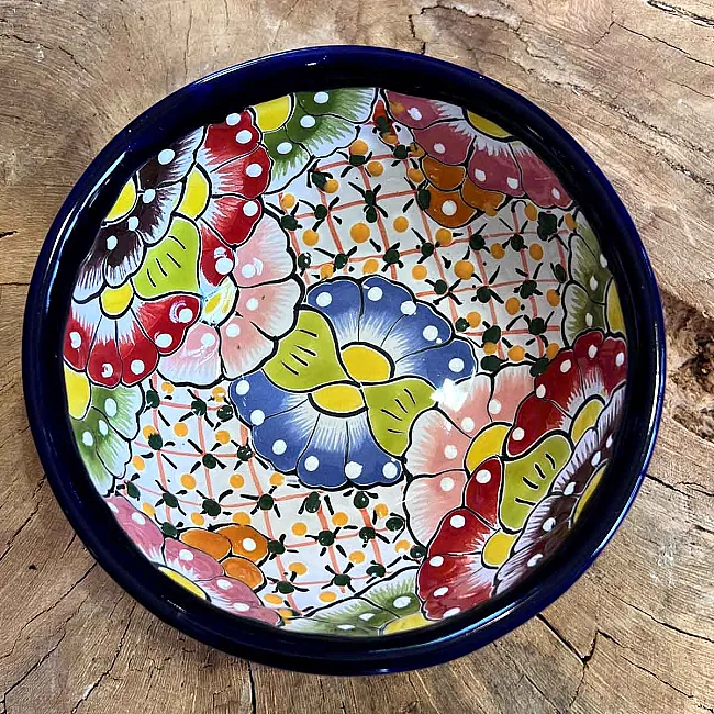 Plat en céramique - vaisselle colorée originale facile d'entretien