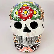tête de mort mexicaine en céramique - Déco Halloween