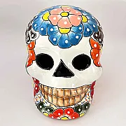 Tête de mort Halloween - Déco en céramique peinte à la main