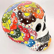 Tête de mort mexicaine en céramique pour la fête des morts