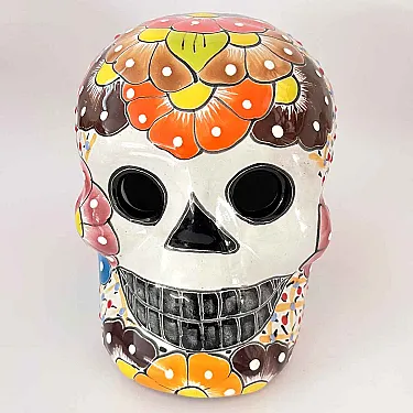 Calavera - Tête de mort en céramique pour la célébration des morts artisanat mexicain