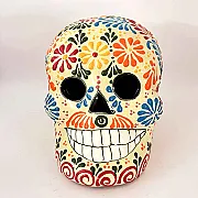 Tête de mort déco Halloween en céramique