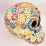Tête de mort céramique mexicaine pour la fête des morts