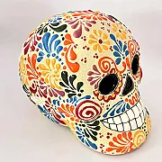 Tête de mort en céramique déco halloween