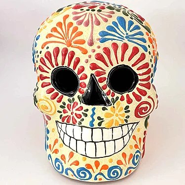 tête de mort en céramique décoration pour halloween