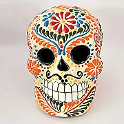 Tête de mort déco halloween en céramique