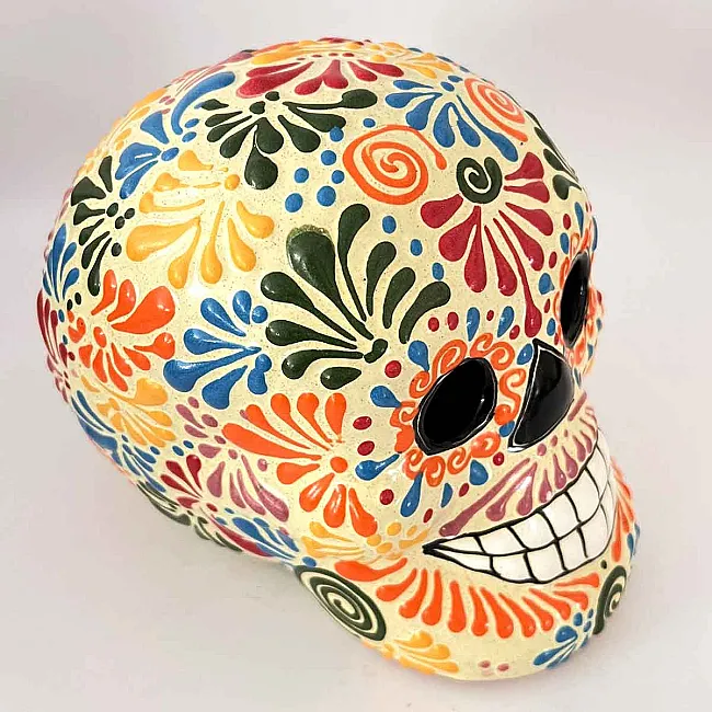 Tête de mort colorée - Décoration halloween
