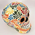 Tête de mort colorée - Décoration halloween