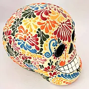 Tête de mort Halloween - Déco colorée en céramique