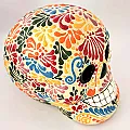 Tête de mort Halloween - Déco colorée en céramique