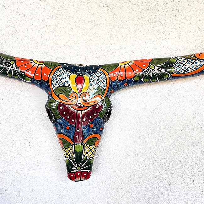 Décoration murale - Grand crane de vache céramique
