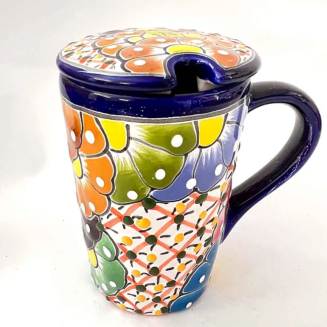 Tasse à thé colorée avec couvercle - Céramique