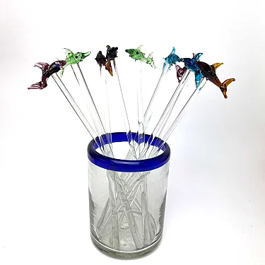 BlueRiver Lot De 36 Verres à Cocktail En Plastique Incassables Avec Agitateurs - Sans BPA, Robuste Et Élégant
