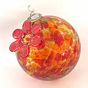 Boule déco en verre - Orange