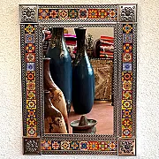 Grand miroir rectangulaire en métal - Décoration murale