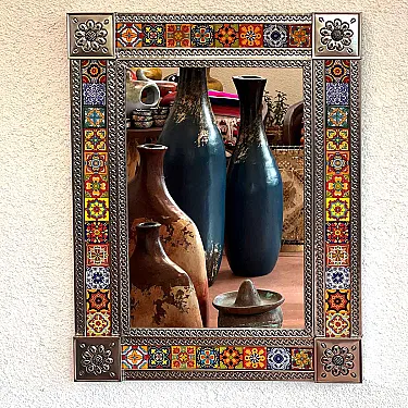 Miroir pour salle de bain ou toute autre pièce de la maison - Artisanat mexicain