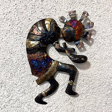 Kokopelli - Décoration murale en métal et cuivre