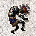 Kokopelli - Décoration murale en métal et cuivre