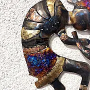 Le Kokopelli - Décoration murale en métal recouverte de cuivre
