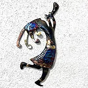Kokopelli décoration murale en métal et cuivre