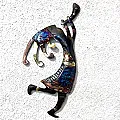 Kokopelli décoration murale en métal et cuivre