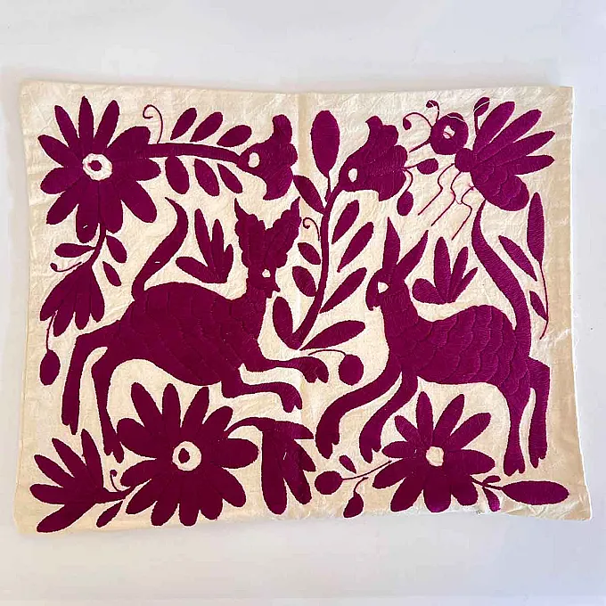Housse de coussin colorée - Rectangulaire et brodée